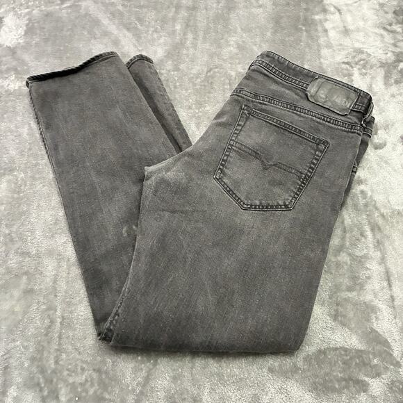 Diesel Jeans Mens 36x32 Black Buster Regular Slim Tapered 5 Pocket Stretch Denim - Picture 8 of 13